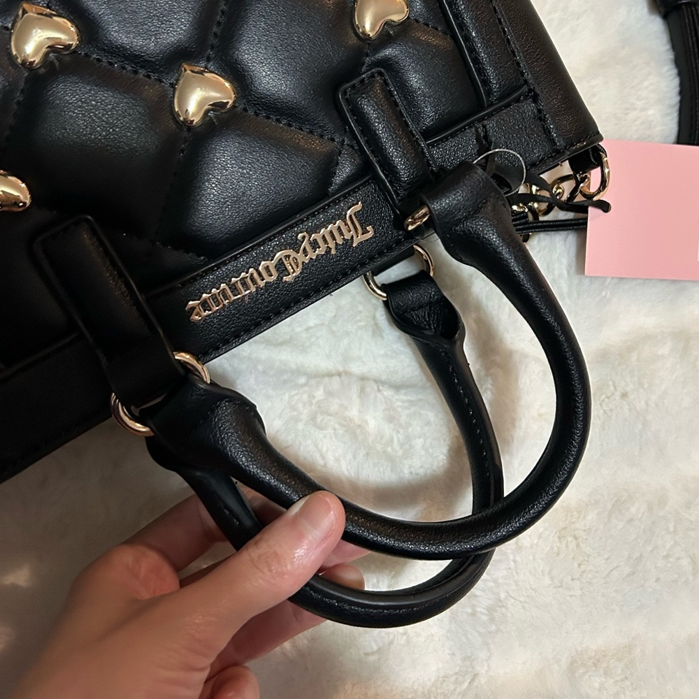 💜SOLD💜NWT Juicy Couture Colorful Love Mini Tote with Crossbody Strap Liquorice - Picture 10 of 14
